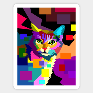 WPAP art Cat 656 Pop art Sticker